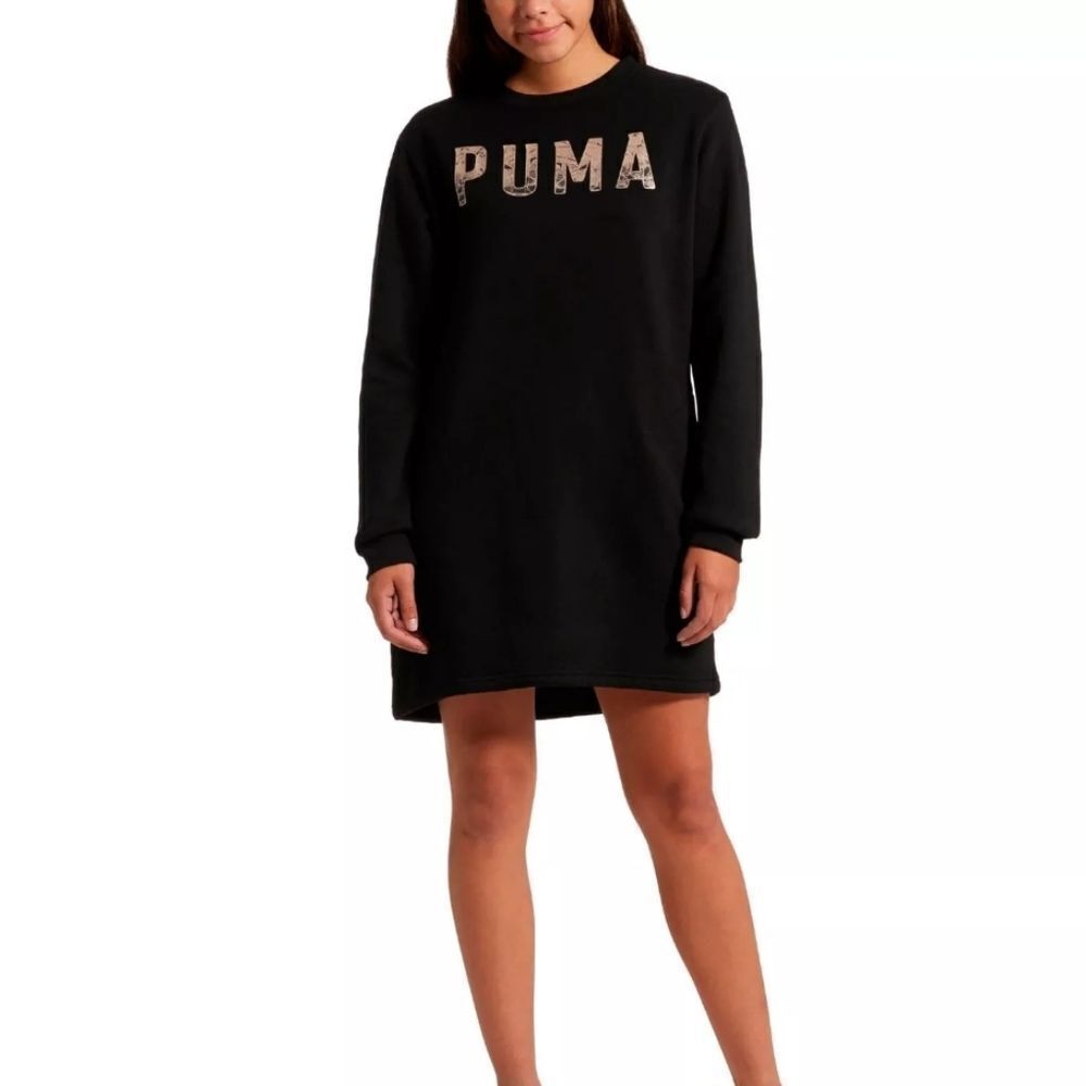 PUMA Black Long Sleeve Sweater Dress